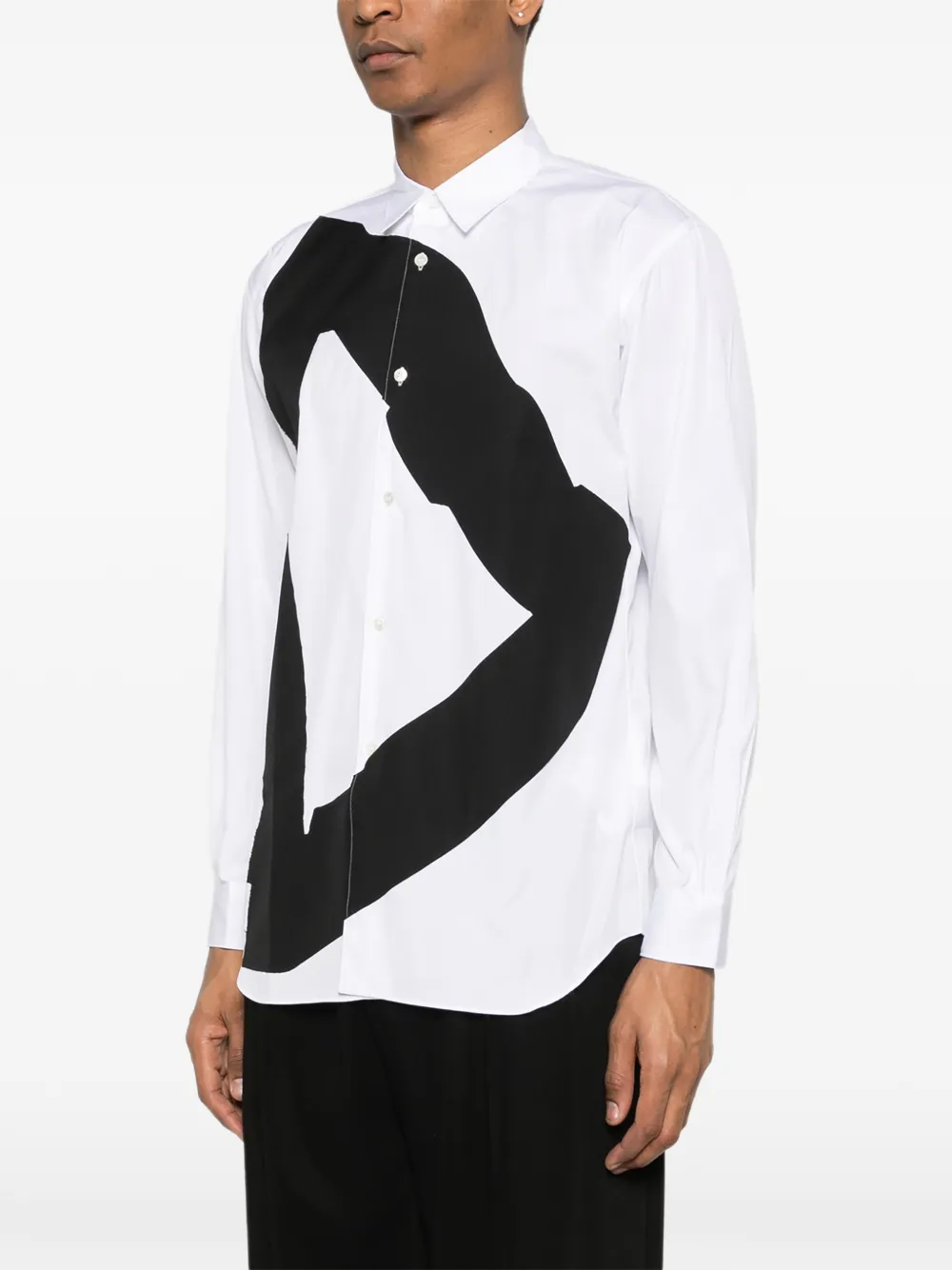 Comme Des Garçons Shirt Overhemd met abstracte print Wit