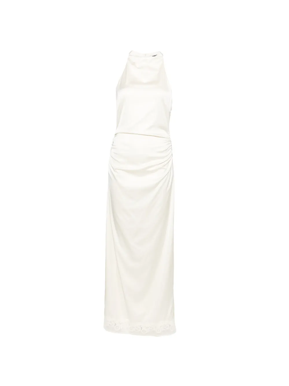 ROTATE BIRGER CHRISTENSEN lace-trim ruched maxi dress - Toni neutri