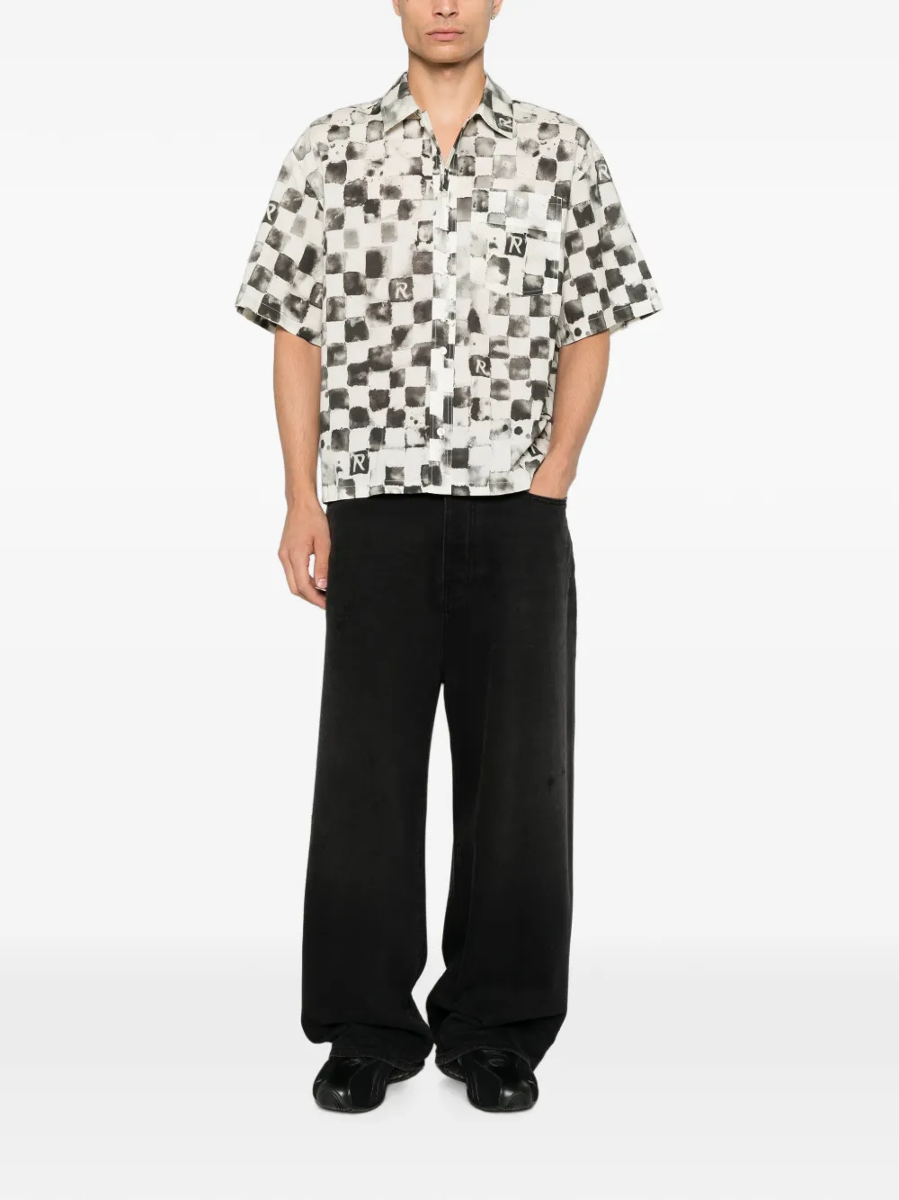 Represent Pool Side Checkerboard-print Shirt In Multi