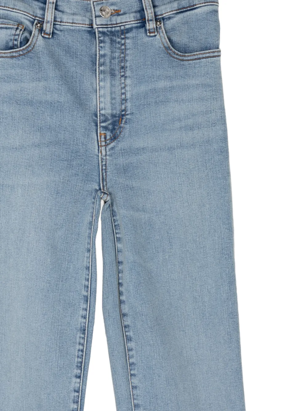  Frame Button-fastening Straight Jeans - Blue 