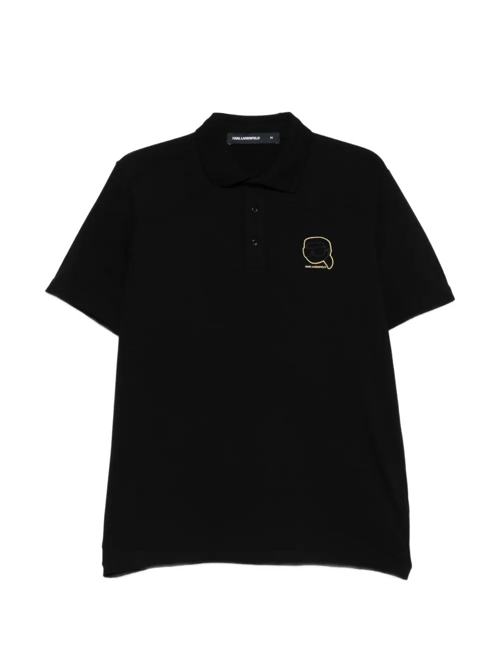 Karl Lagerfeld appliqué polo shirt – Black