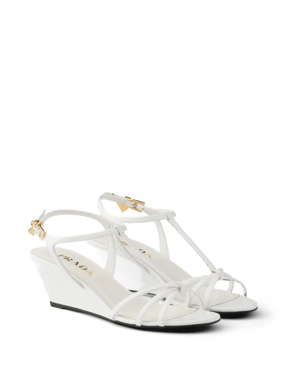 Prada Lakleren sandalen Wit