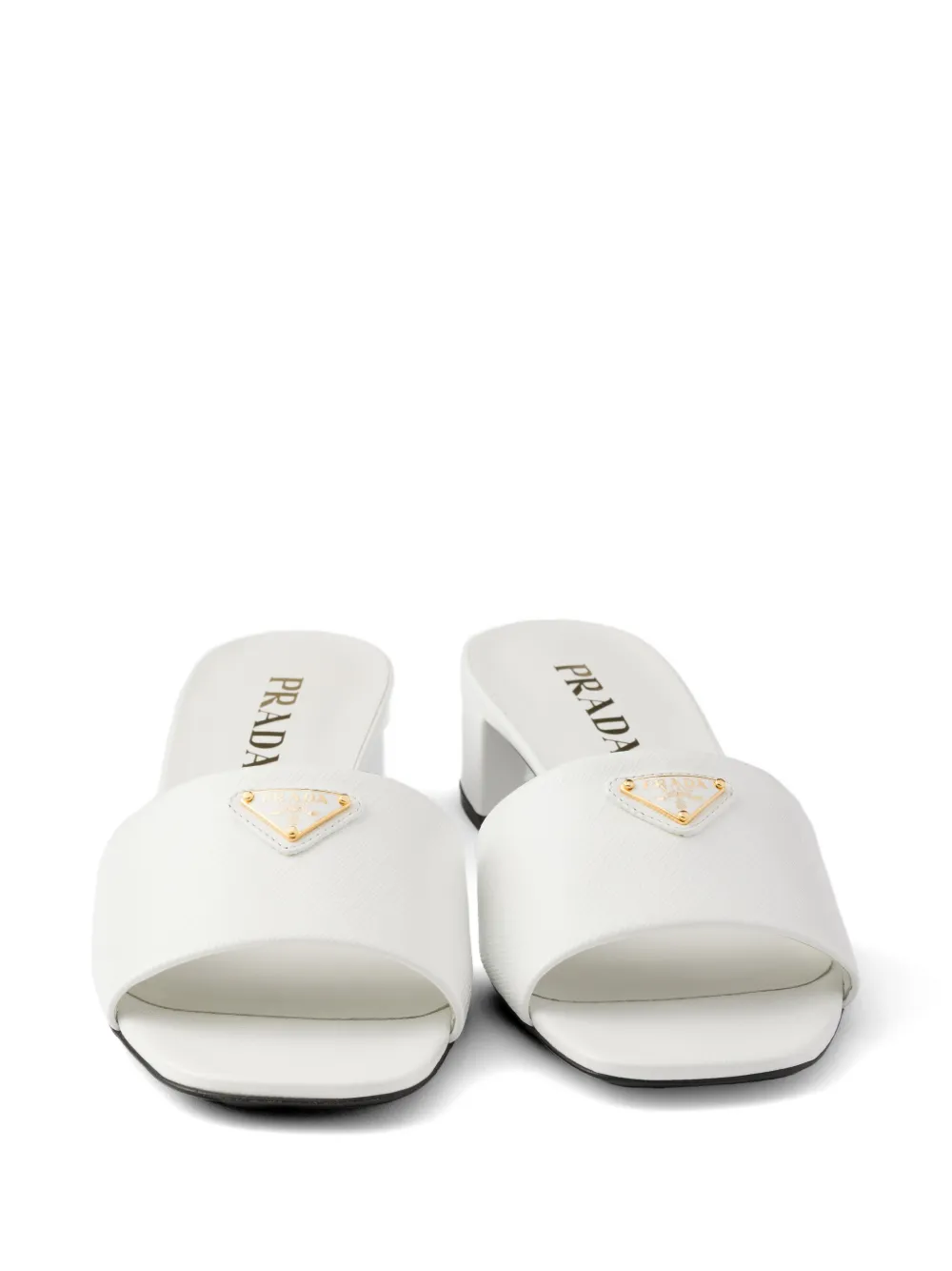 Prada Saffiano lakleren sandalen Wit