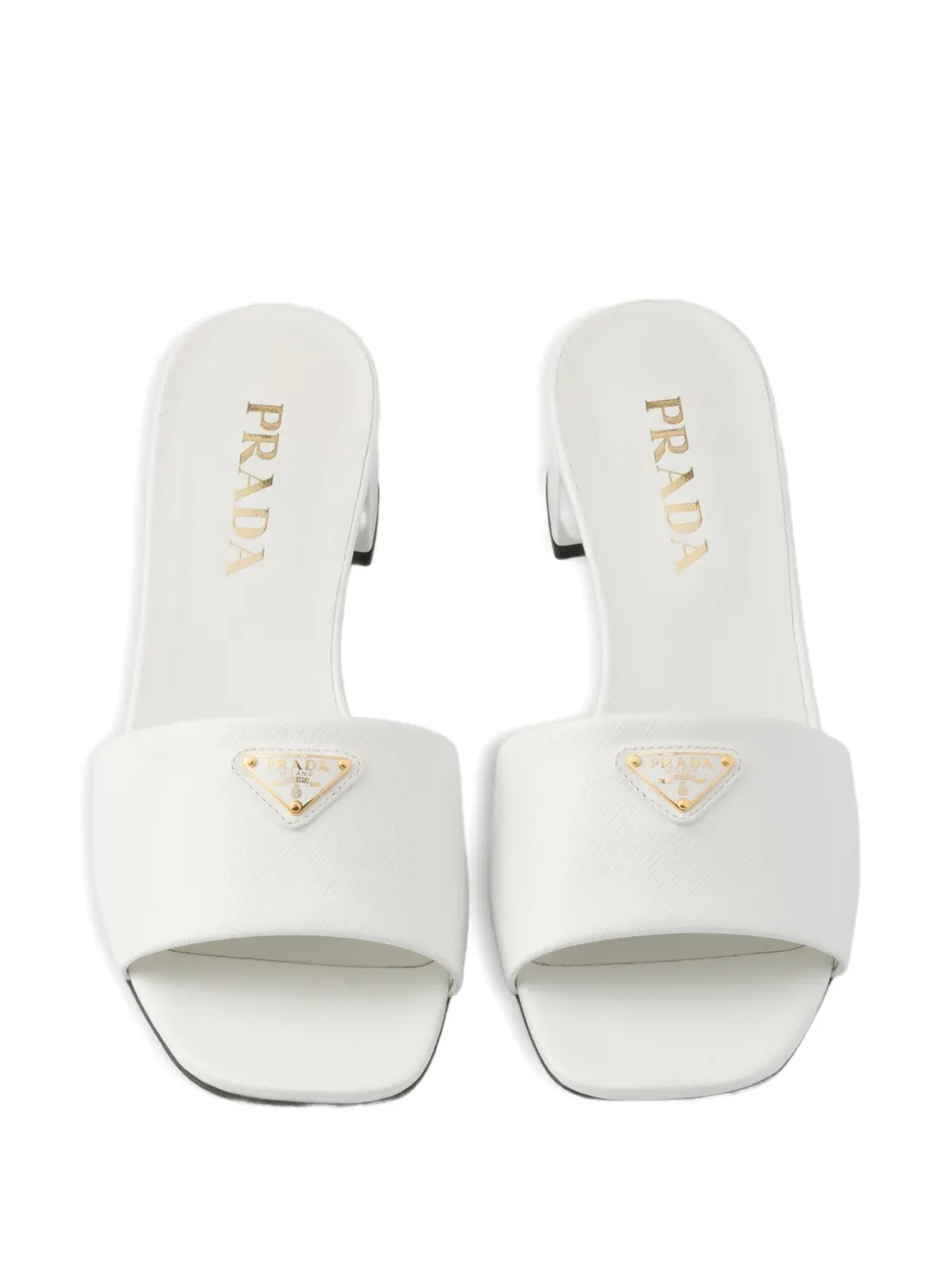 Prada Saffiano lakleren sandalen Wit