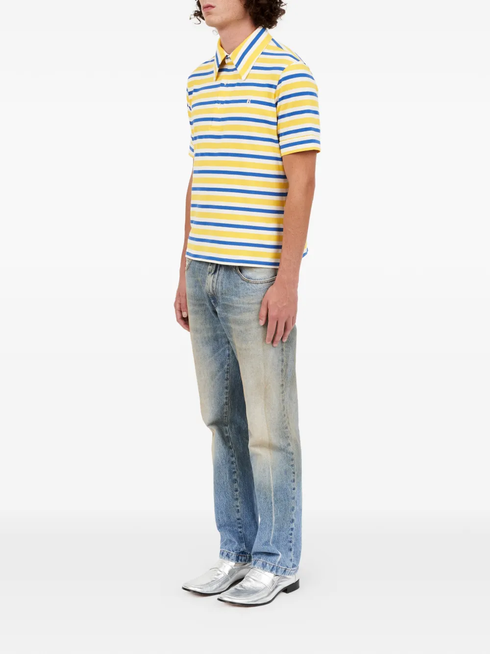 MM6 Maison Margiela Gestreept poloshirt Geel