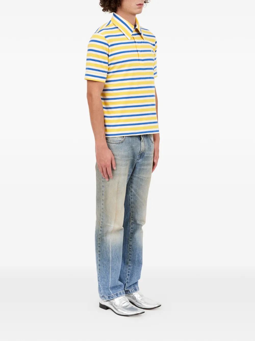 MM6 Maison Margiela Gestreept poloshirt Geel
