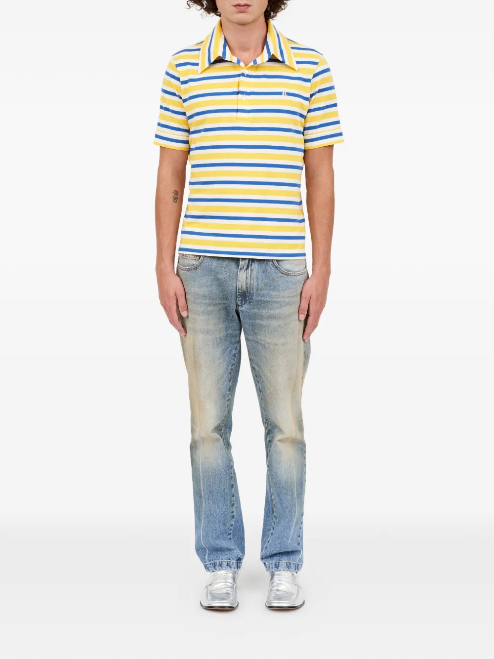 MM6 Maison Margiela Gestreept poloshirt Geel