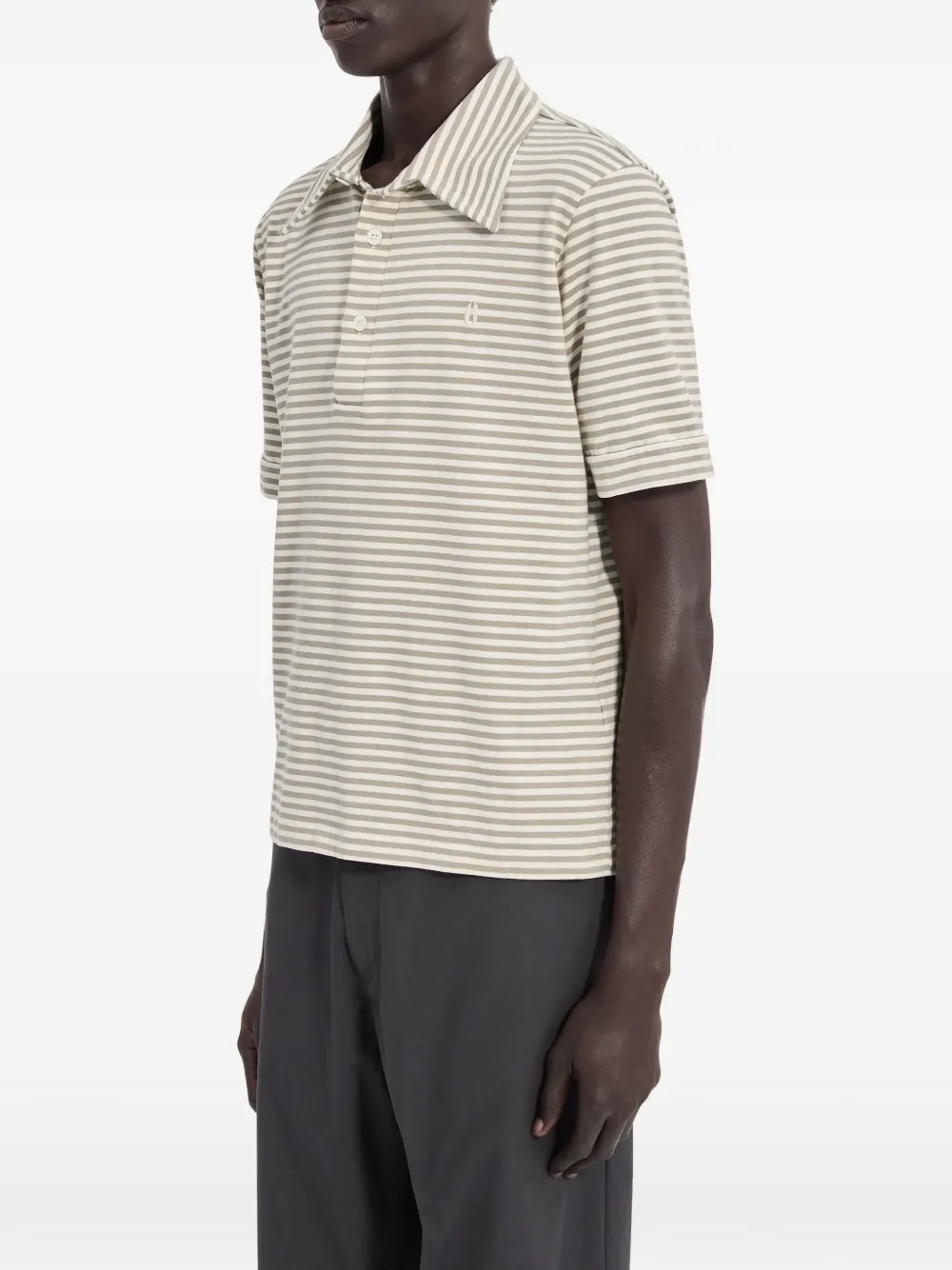 MM6 Maison Margiela Polo a righe con bottoni - Toni neutri