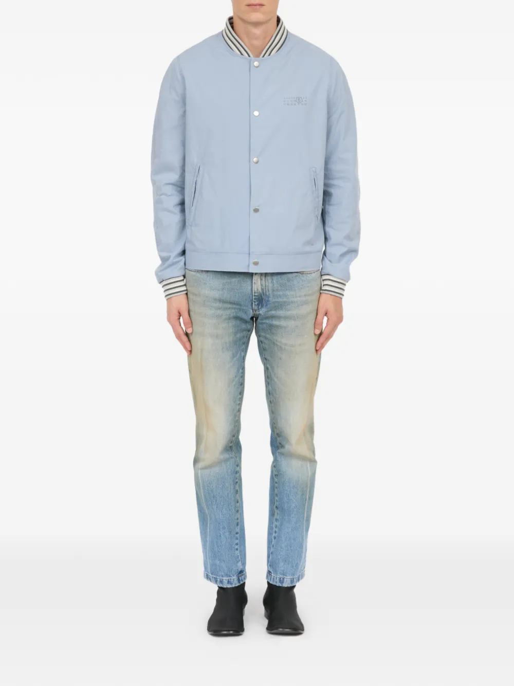 MM6 Maison Margiela Verwassen katoenen bomberjack Blauw