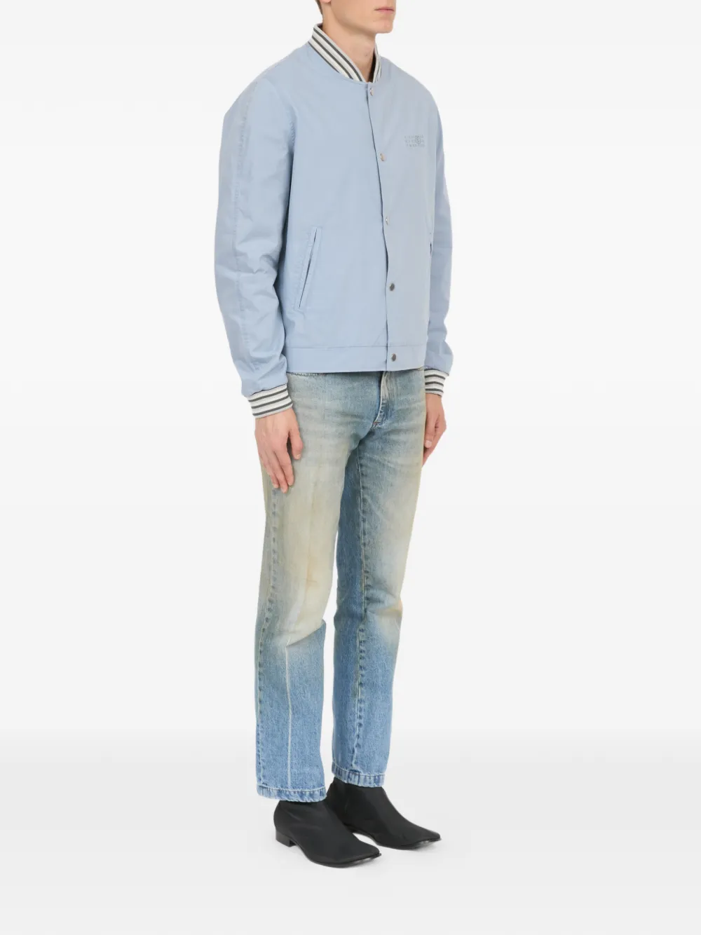 MM6 Maison Margiela Verwassen katoenen bomberjack Blauw