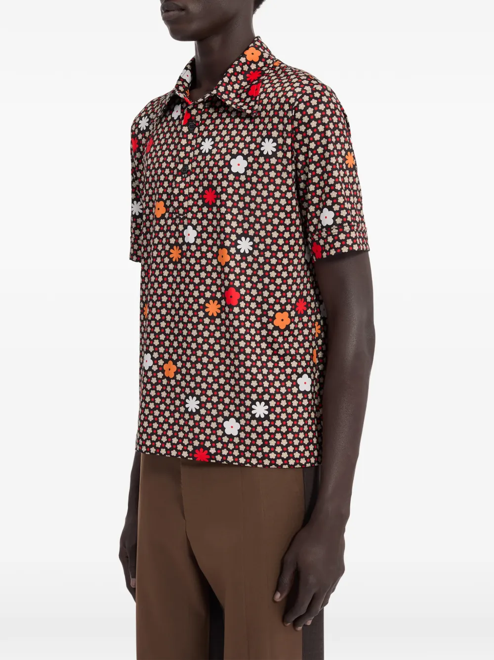 MM6 Maison Margiela Overhemd met bloemenprint Zwart