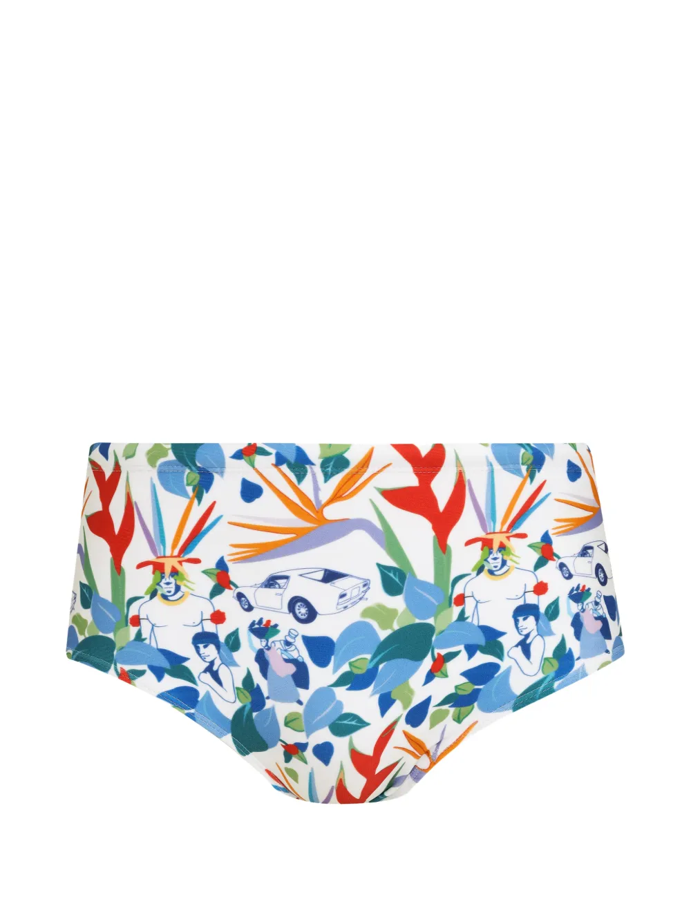 Amir Slama floral-print swimming trunks - Bianco