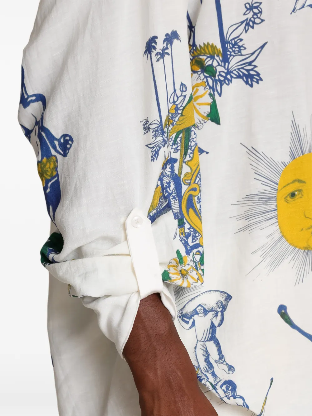 Amir Slama Overhemd met grafische print Wit