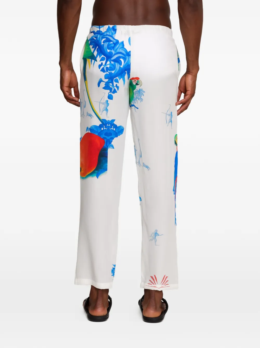 Amir Slama Broek met papegaaiprint Wit