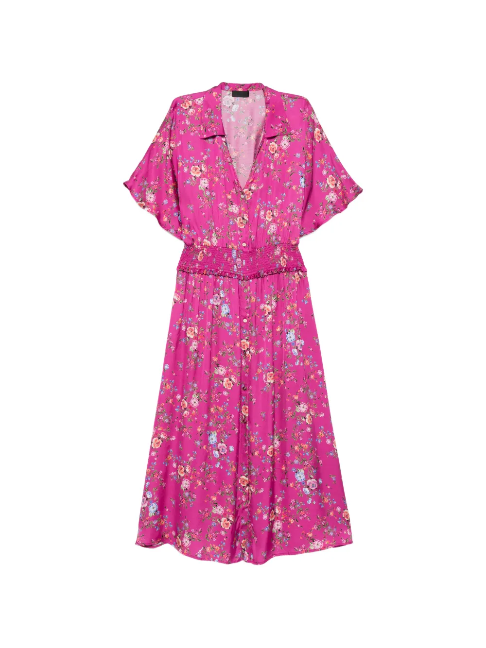 LIU JO floral-print shirred midi dress - Rosa