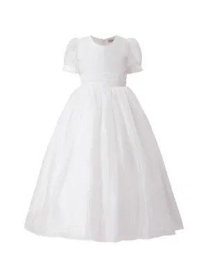 AMAYA floral-embroidered Tulle Communion Dress | White | FARFETCH OM