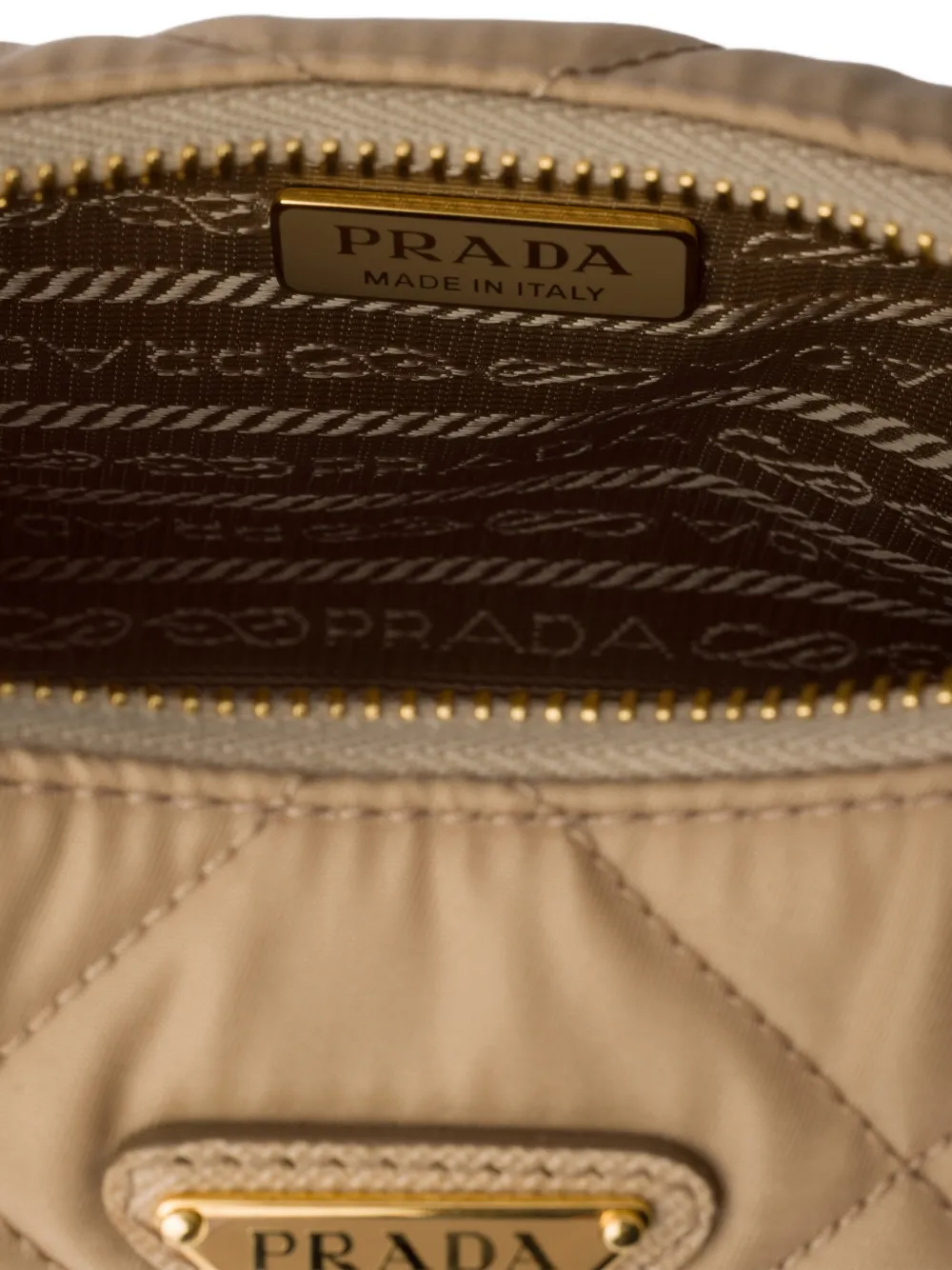 Prada Re-Edition gewatteerde Re-Nylon mini-tas Beige