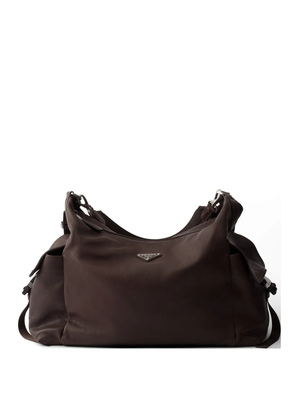 Prada Explore leather shoulder bag - Marrone