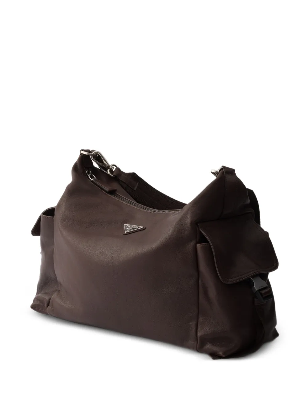  Prada Explore Leather Shoulder Bag - Brown 