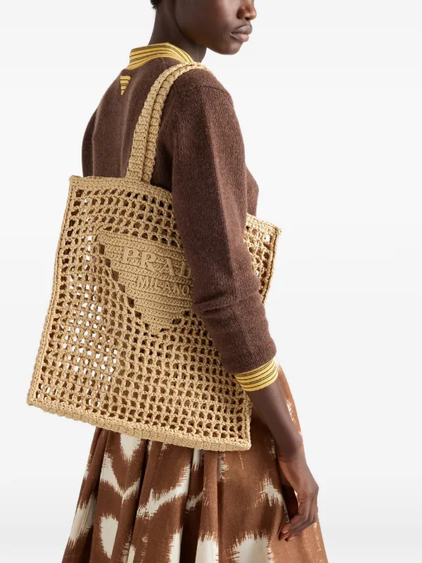 Prada クロシェ ハンドバッグ | ニュートラル | FARFETCH JP