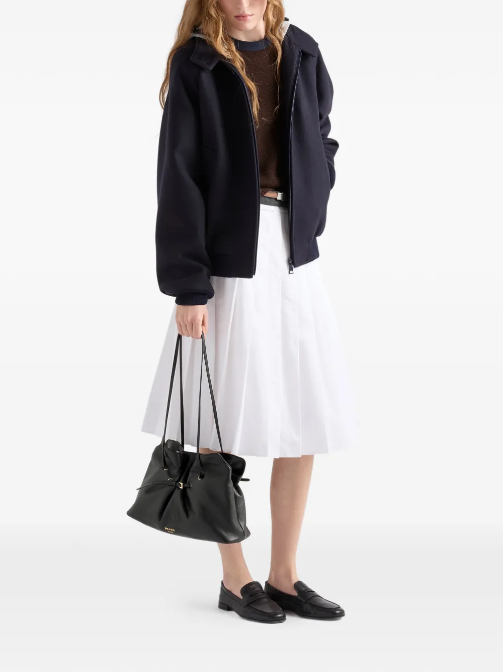 Prada Dada grote nappaleren shopper Zwart