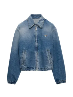 Prada プラダ クロップド デニムジャケット | ブルー | FARFETCH JP