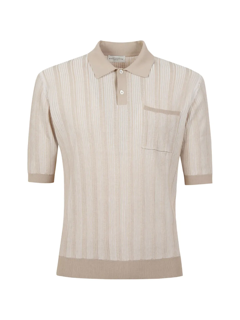Ballantyne pocket ribbed polo shirt - Nude