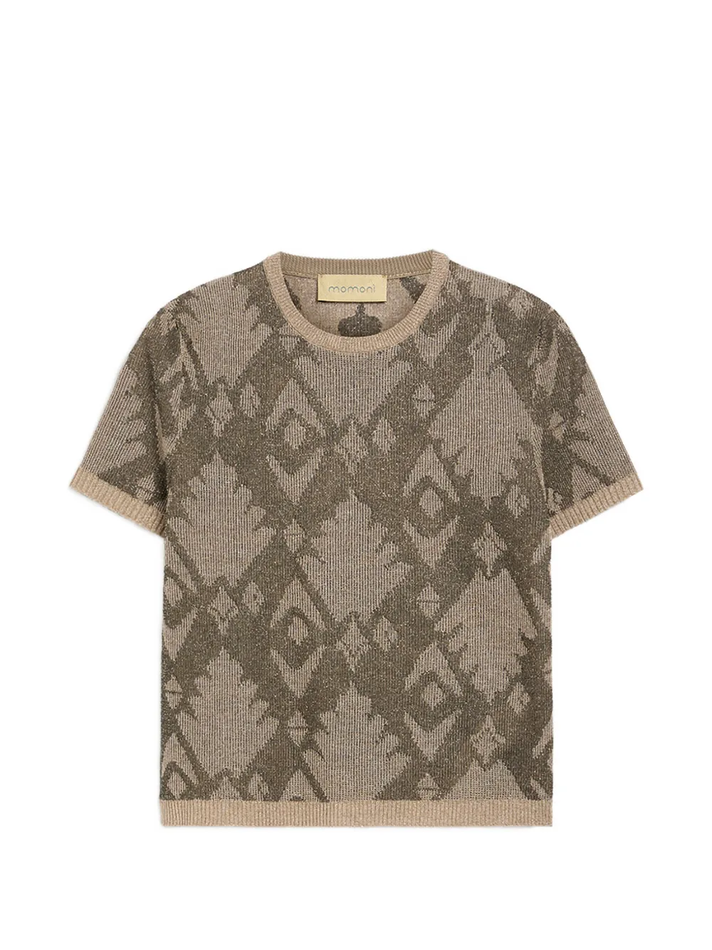 Momoni Bruma jacquard crewneck T-shirt - Marrone