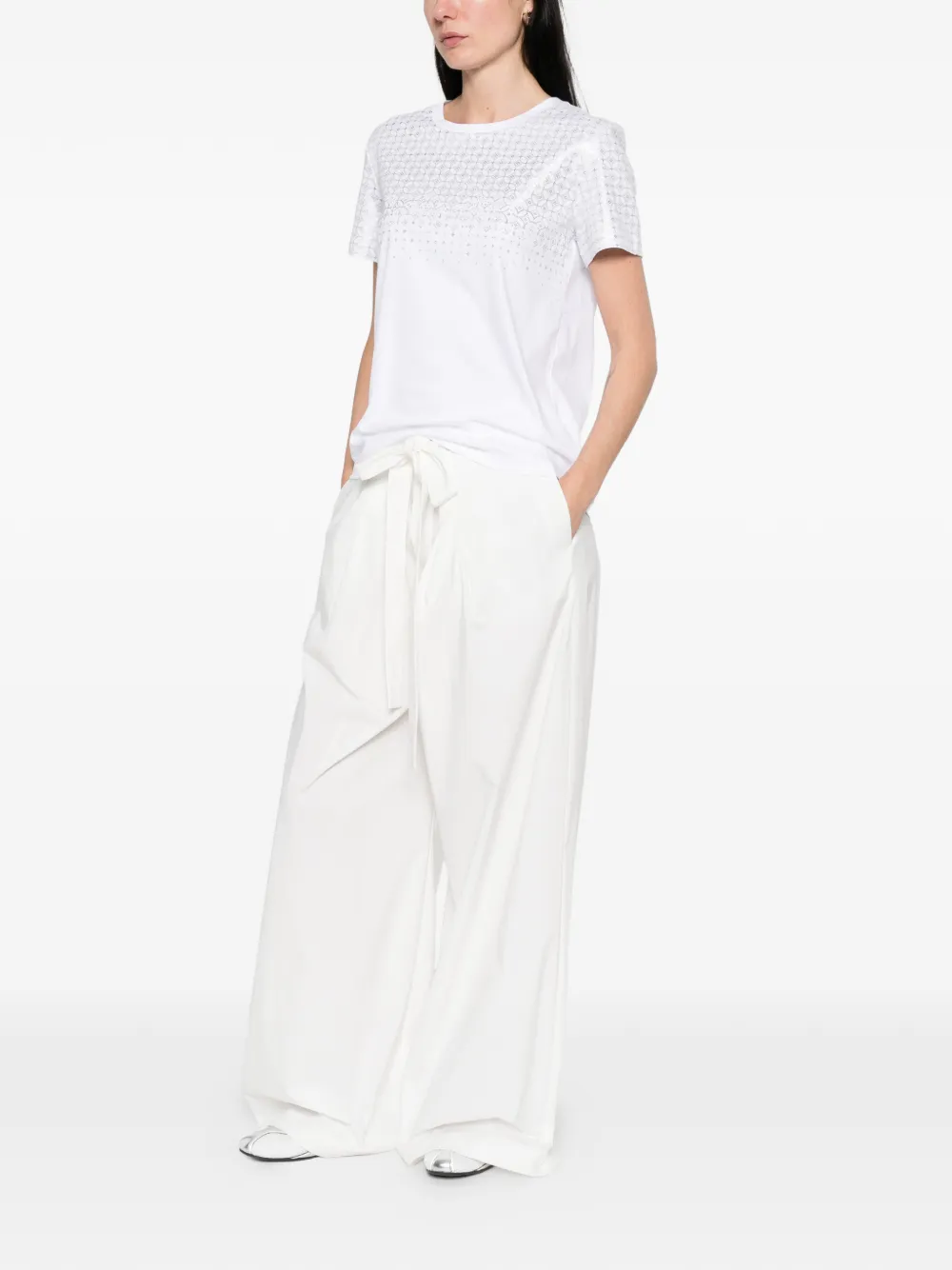  Max Mara Geometric Pattern T-shirt - White 