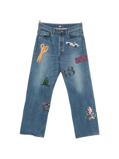 KHOKI K14 embroidery-appliqué jeans