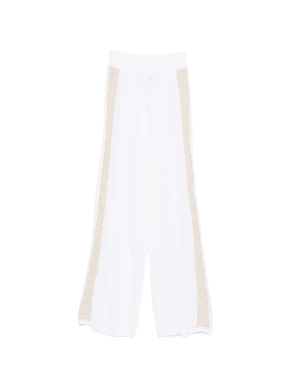 Lorena Antoniazzi side-stripe trousers - Bianco