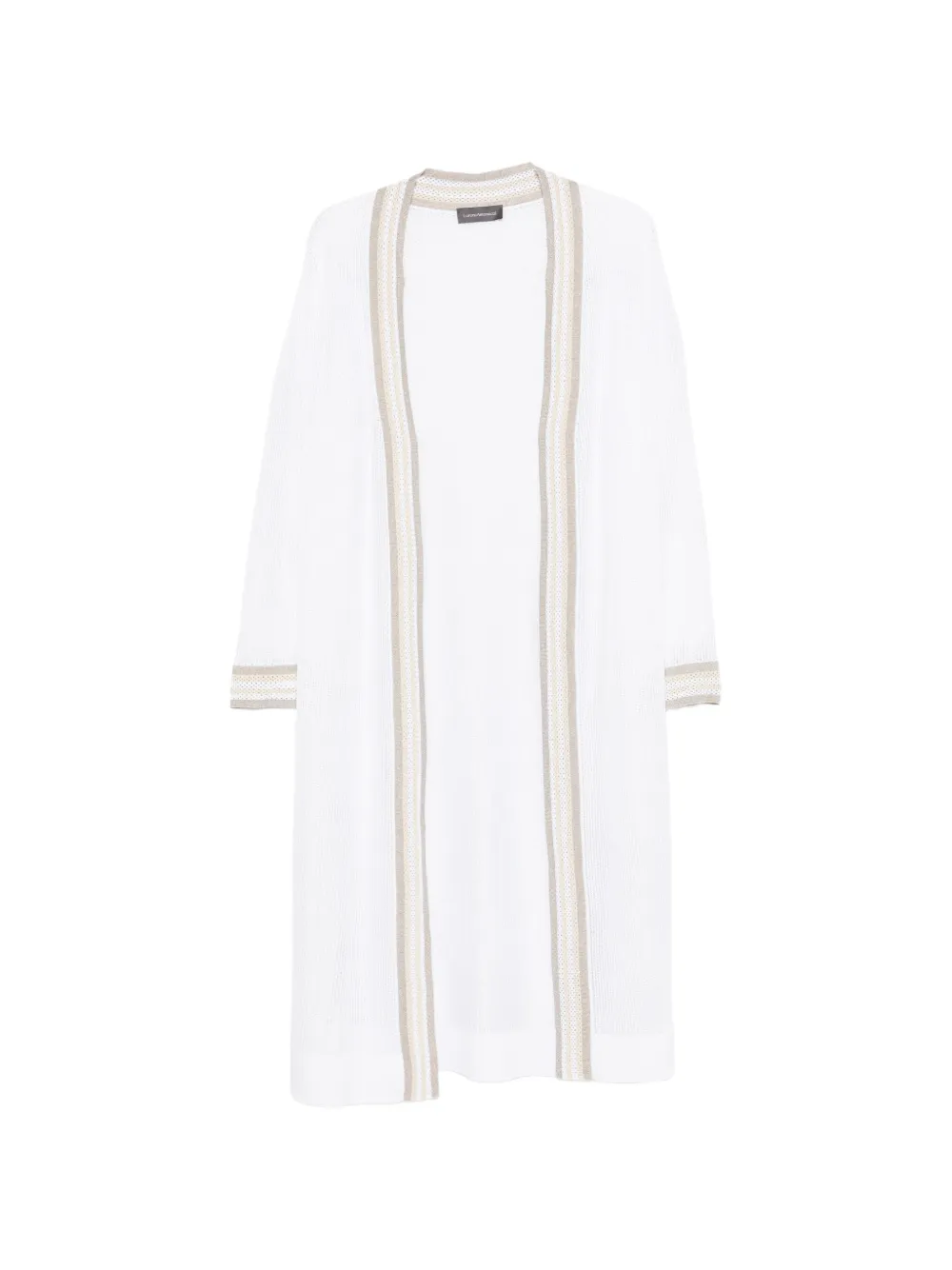Lorena Antoniazzi striped-detail long-sleeve cardigan - White