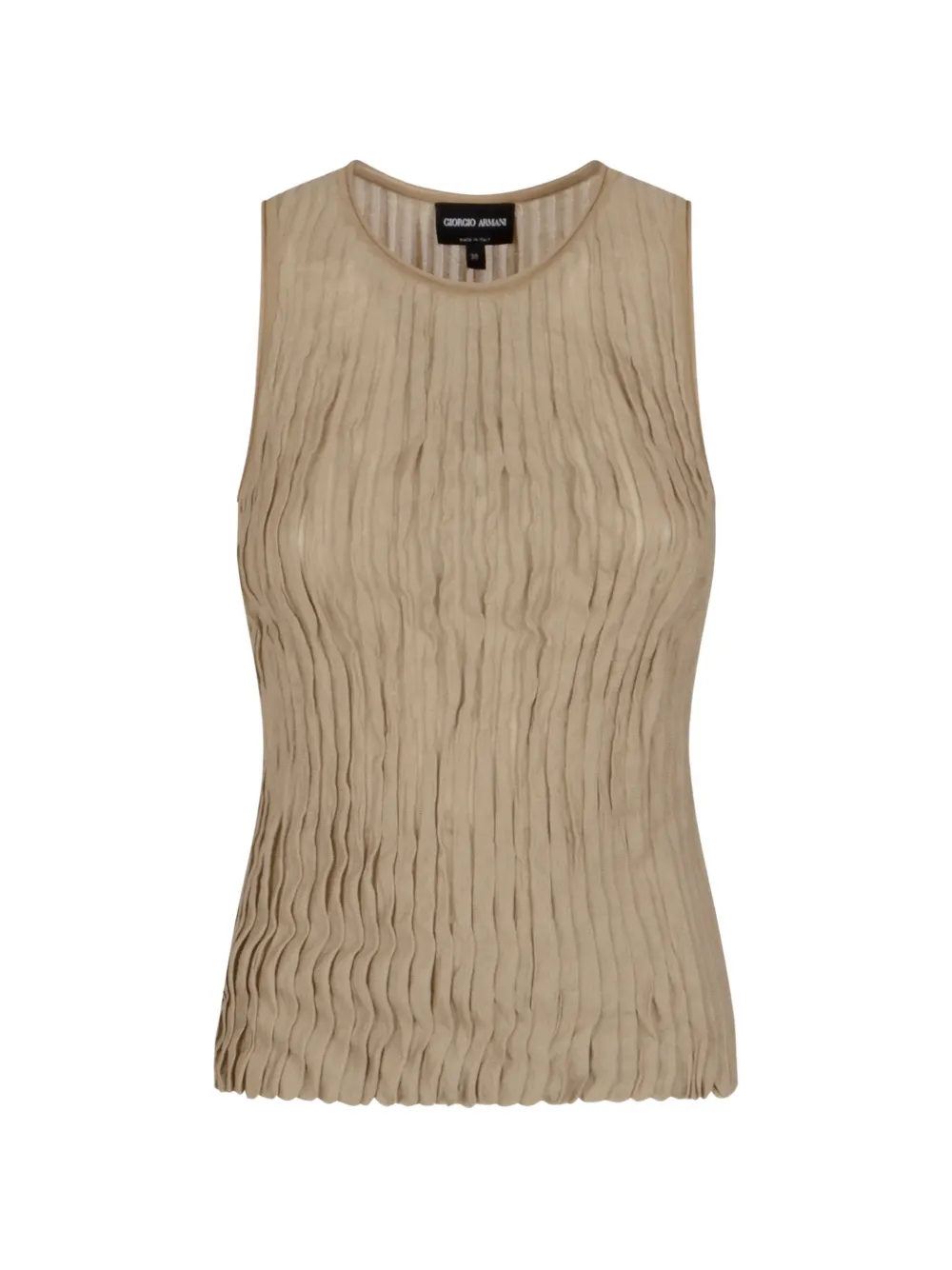 Giorgio Armani pleated lurex top - Toni neutri