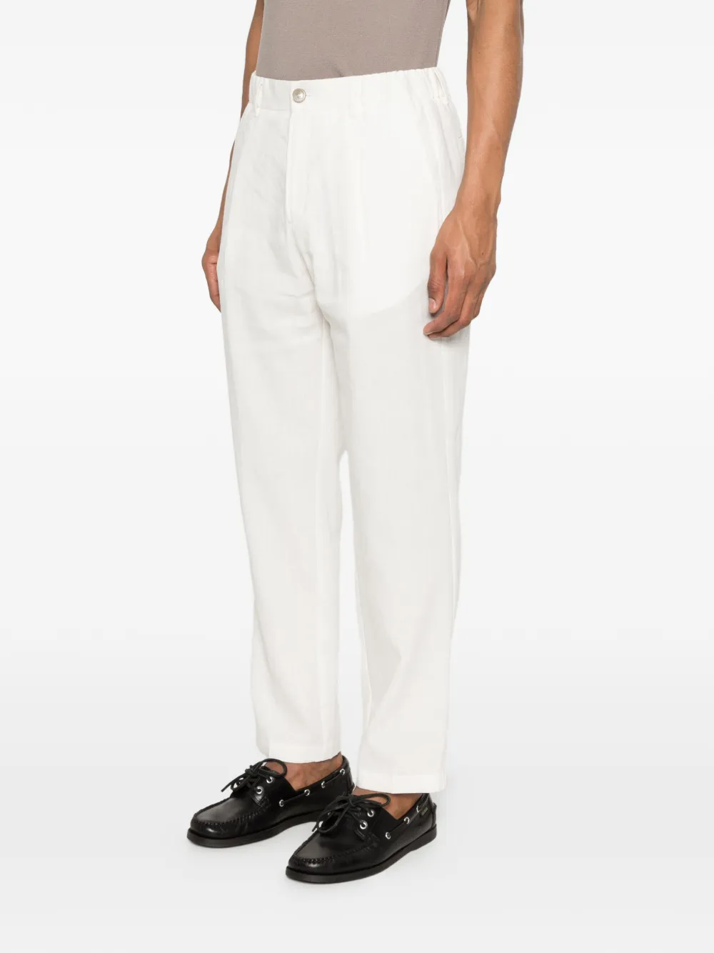 Herno Straight broek met knoop Beige
