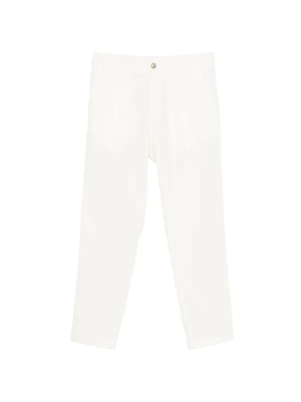 Herno Button Straight Trousers in Neutrals