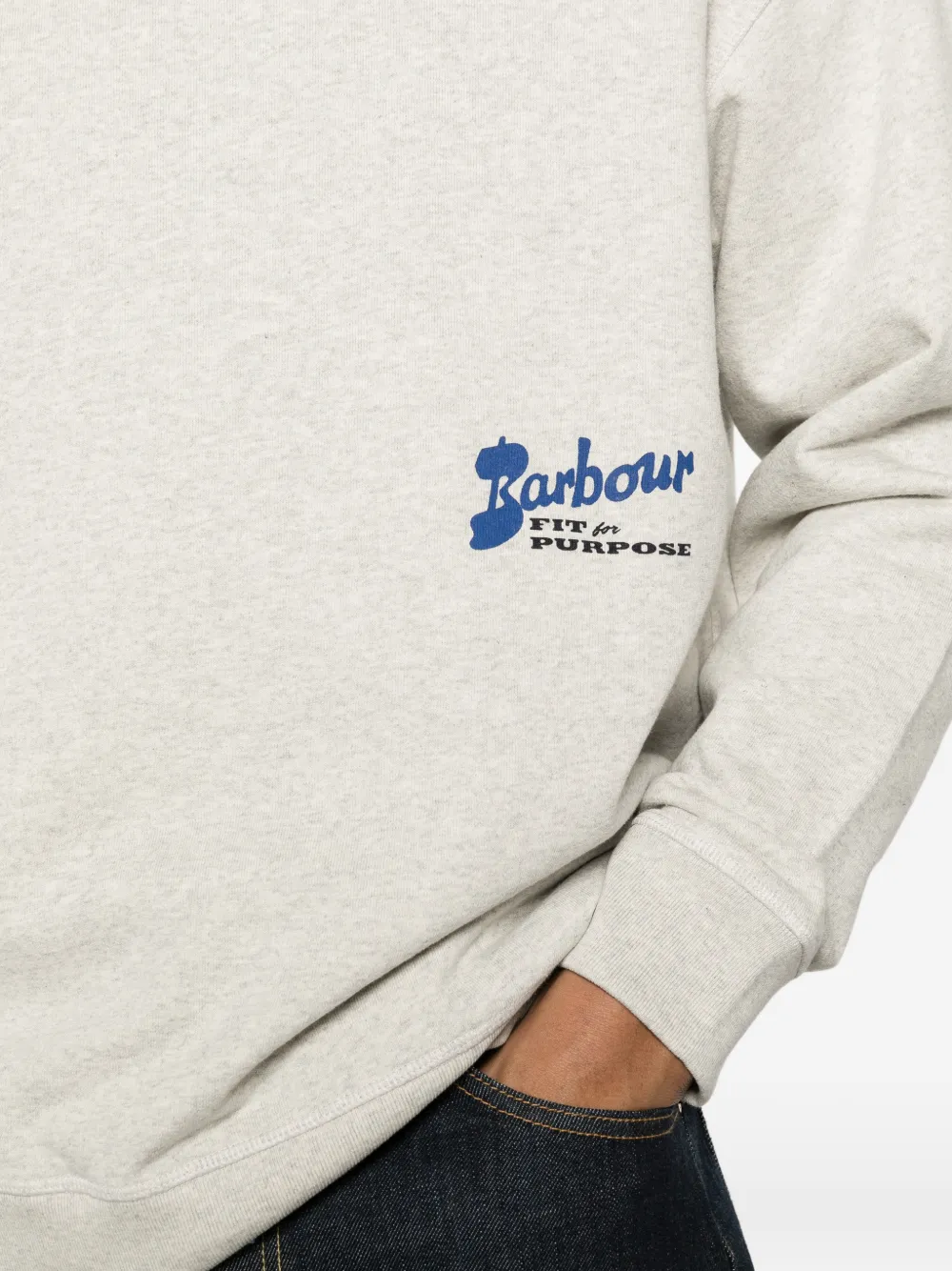 Barbour Sweater met logo Grijs