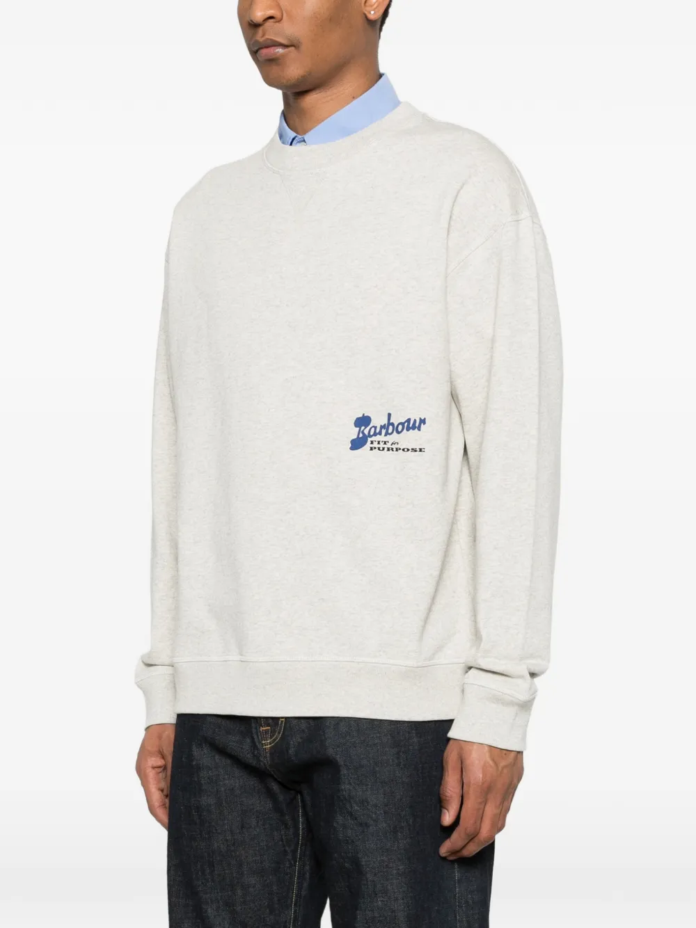 Barbour Sweater met logo Grijs