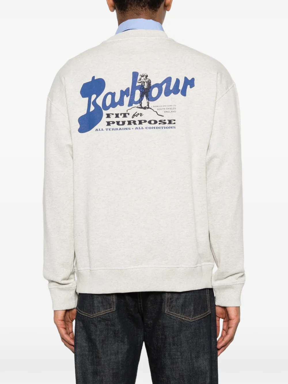 Barbour Sweater met logo Grijs