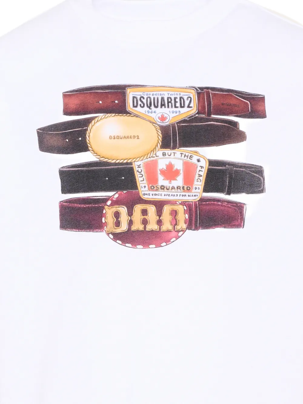 DSQUARED2 KIDS T-shirt met riemprint Wit