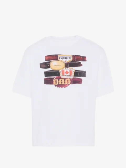 DSQUARED2 KIDS 벨트 프린트 티셔츠