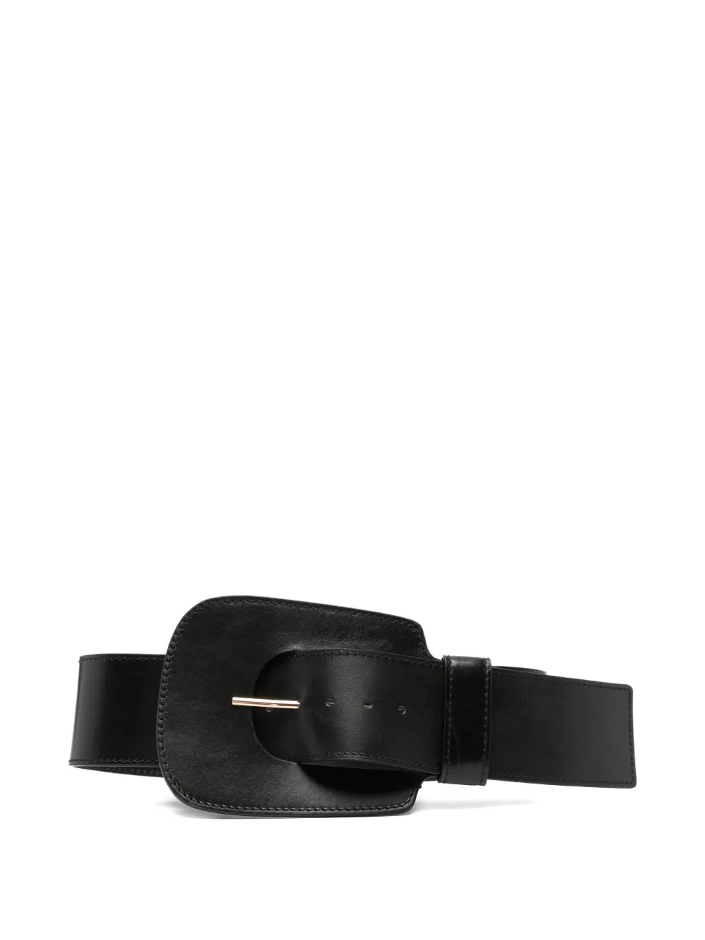 Sportmax maxi-buckle leather belt - Black