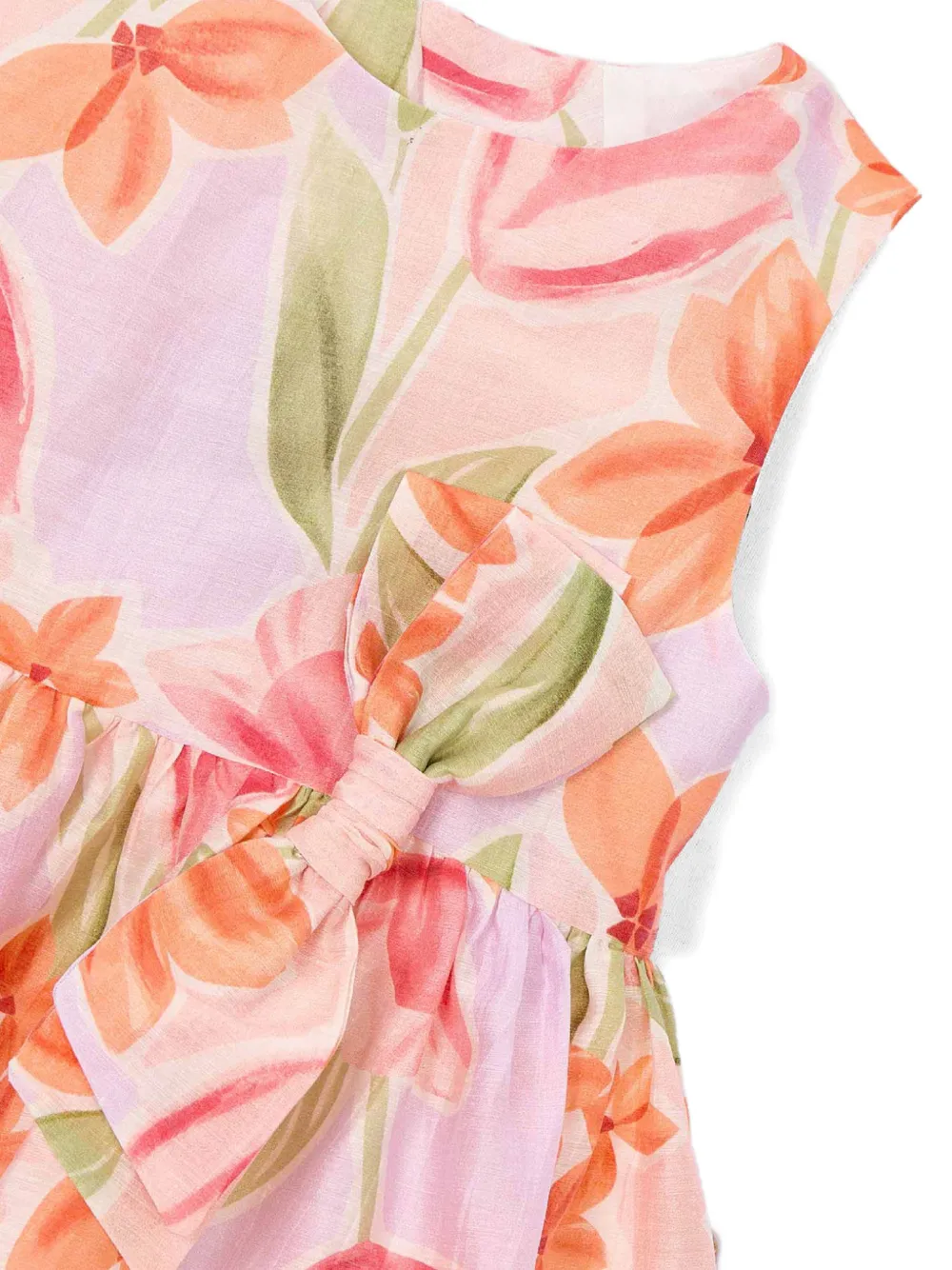 Mayoral Jurk met bloemenprint en strikdetail Roze