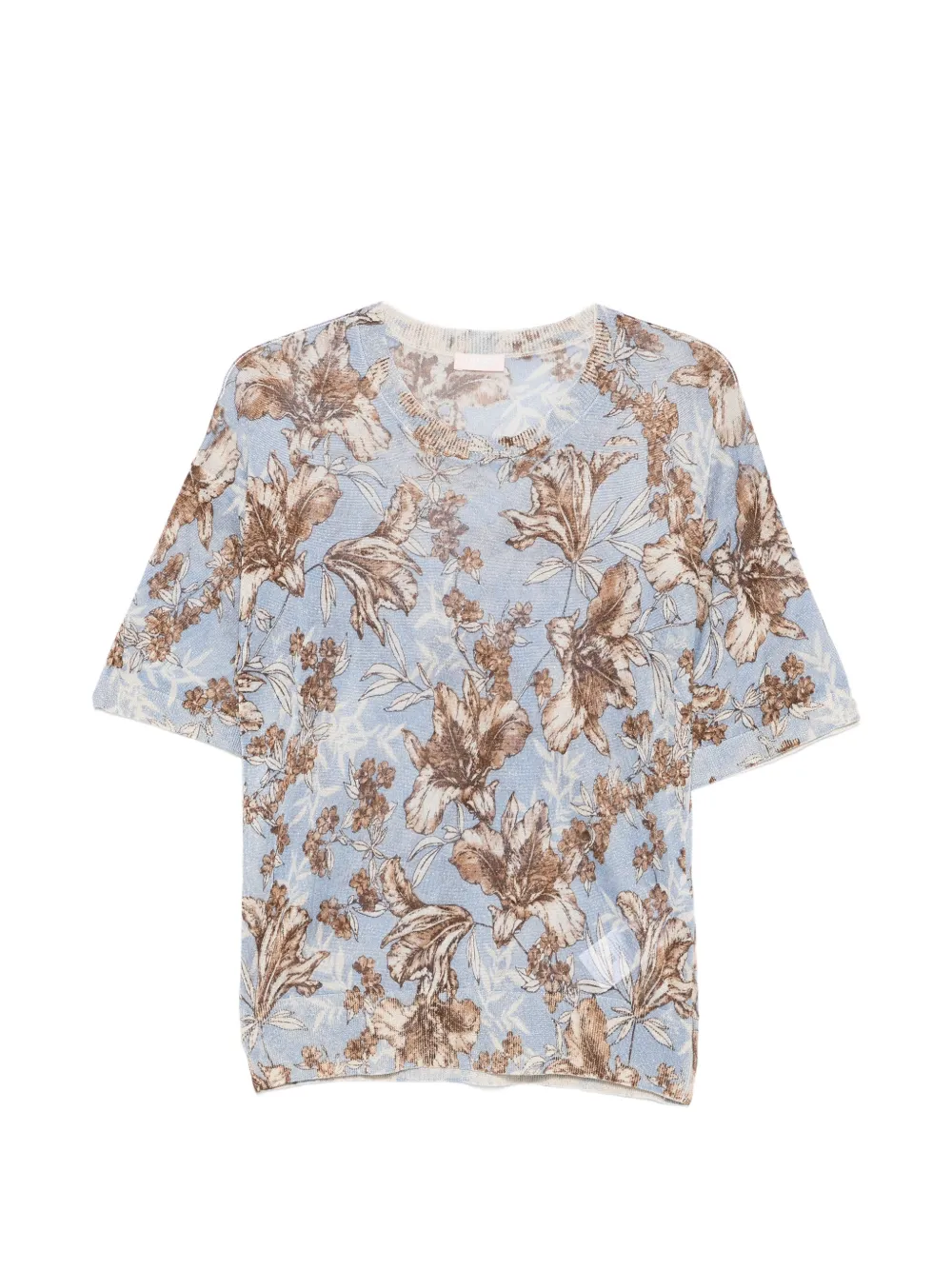 LIU JO floral-pattern T-shirt - Blu