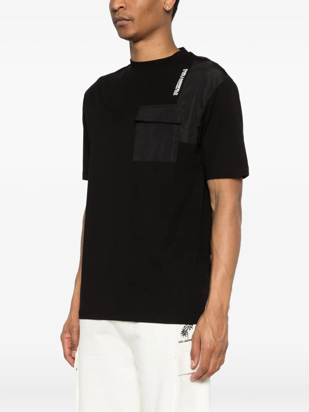 Karl Lagerfeld T-shirt met zak en vlak Zwart