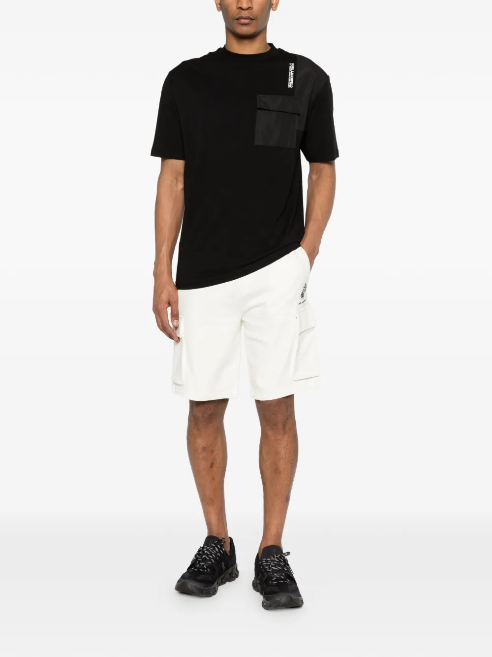 Karl Lagerfeld T-shirt met zak en vlak Zwart