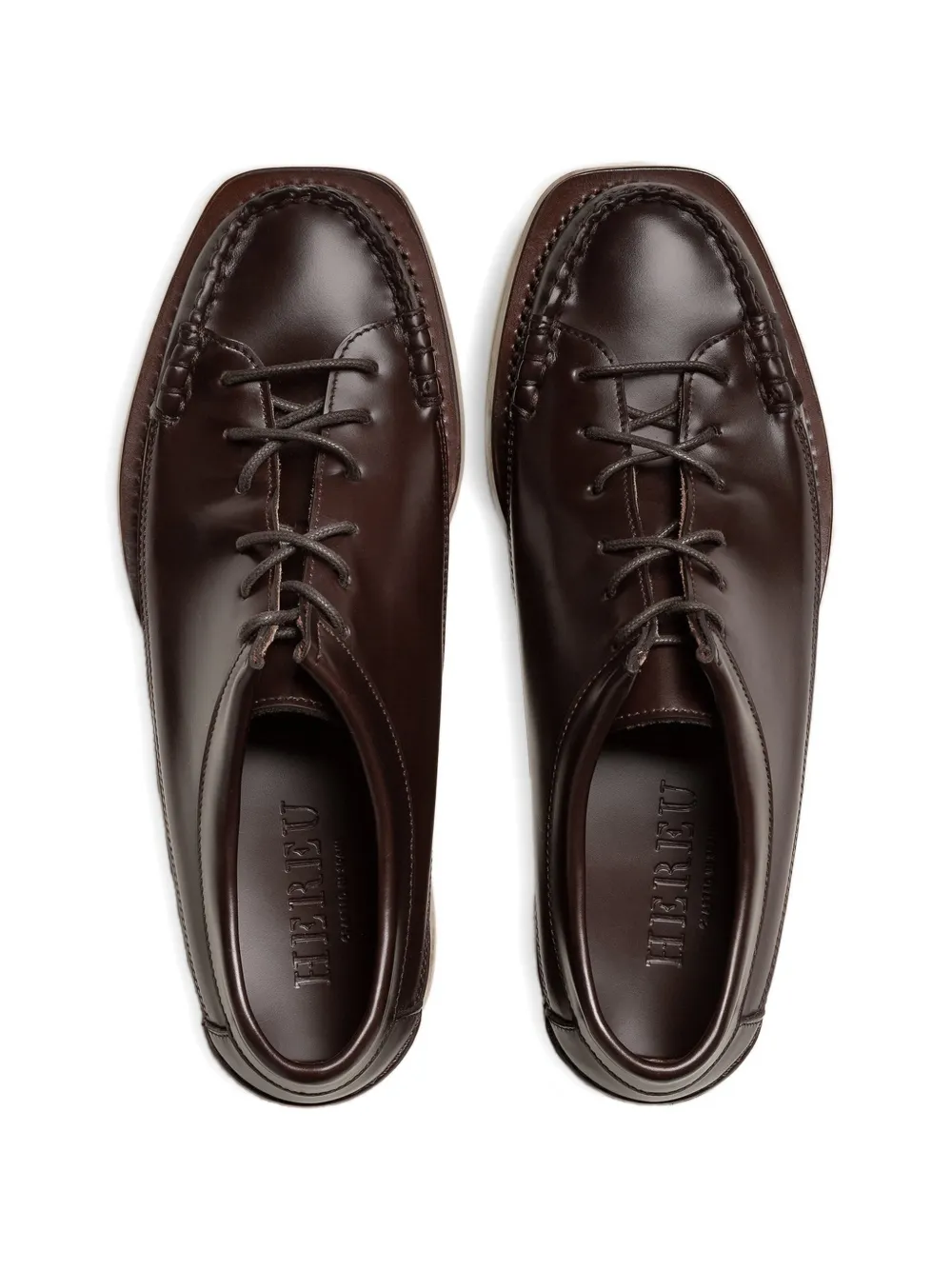 Hereu Priego vierkante loafers met veters Bruin