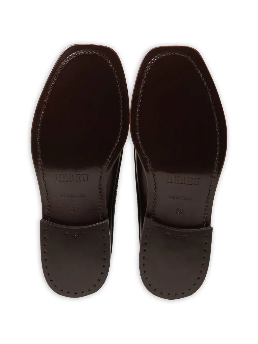 Hereu Priego vierkante loafers met veters Bruin