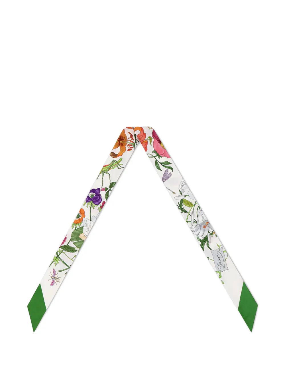 Gucci flora-print ribbon - Weiß