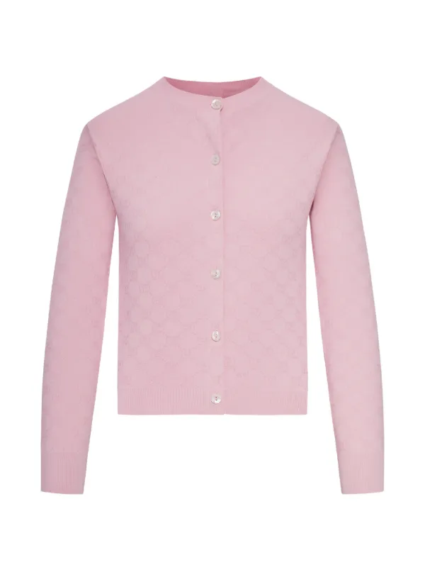 Gucci GG Fine Fabric Jacquard Cardigan in Pink