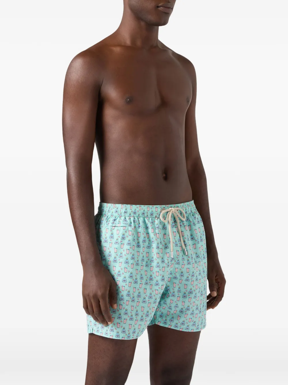 MC2 Saint Barth Zwembroek met cocktailprint Blauw